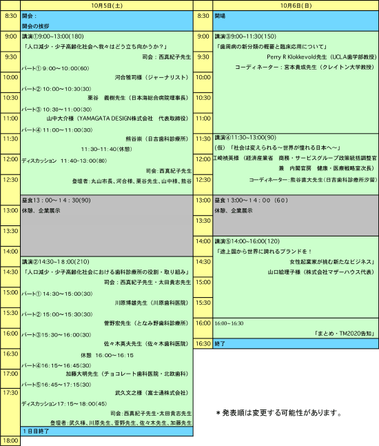 タイムテーブル